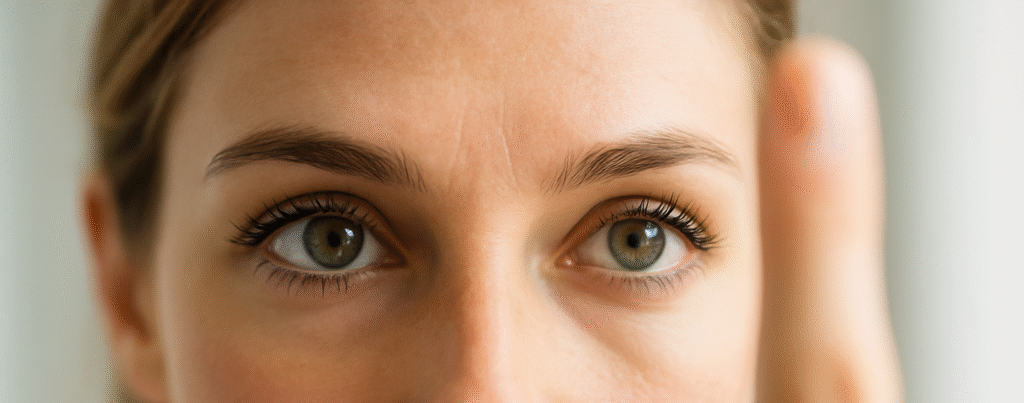 ojos fijos clavados en un dedo en un tratamiento de terapia emdr